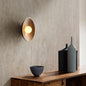 Round Wood-Effect LED Wall Sconce