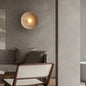Round Wood-Effect LED Wall Sconce