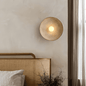 Round Wood-Effect LED Wall Sconce