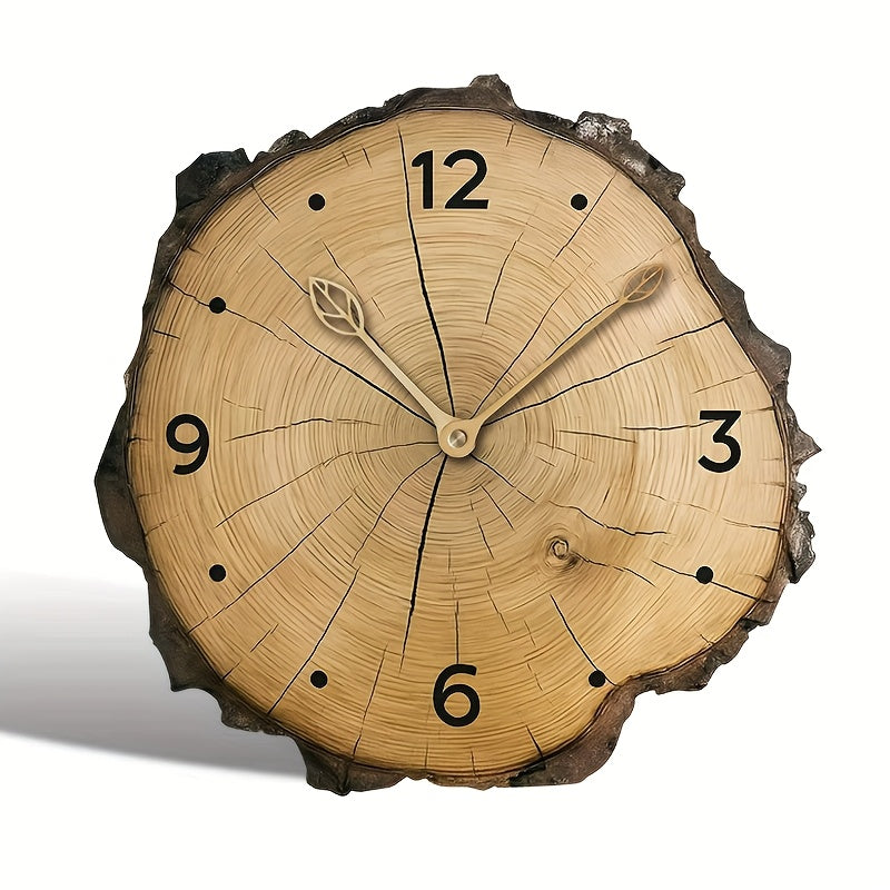 Rustic Log Slice Wall Clock