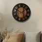 Rustic Wooden Wall Clock with Roman Numerals