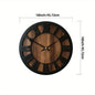 Rustic Wooden Wall Clock with Roman Numerals