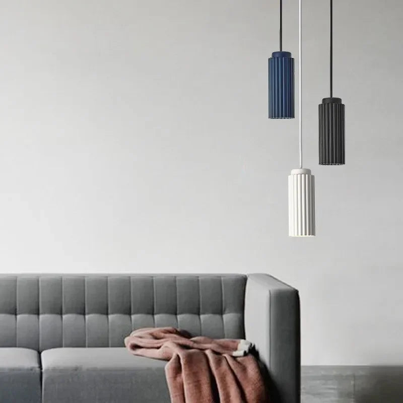 Scandinavian Glass Dome Pendant Light in Dark Blue