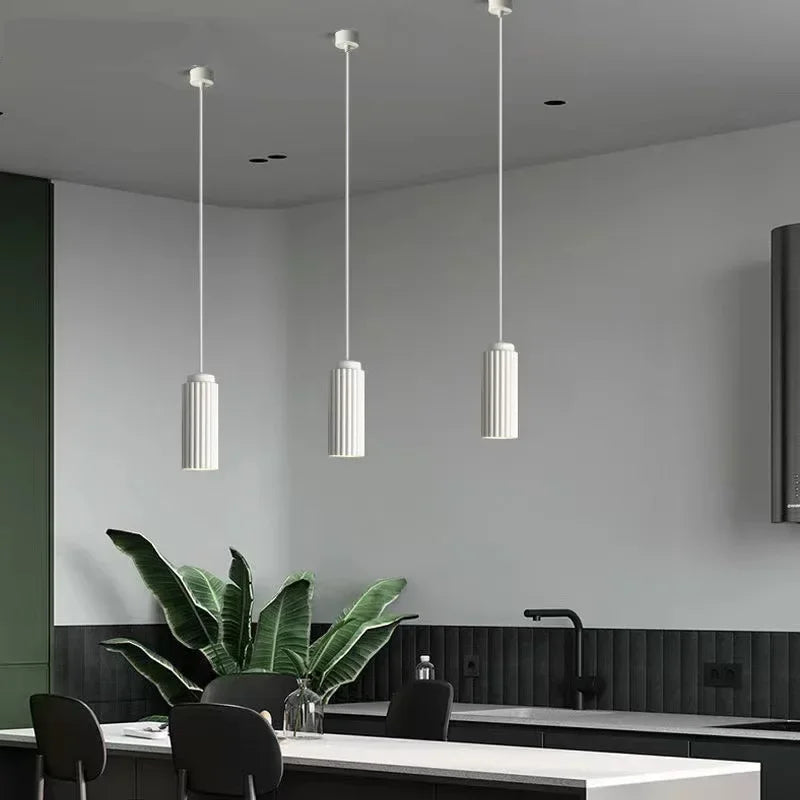 Scandinavian Glass Dome Pendant Light in White