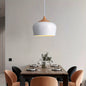 Iron and Wood-Grain Pendant Light – styled view