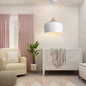 Iron and Wood-Grain Pendant Light – size overview