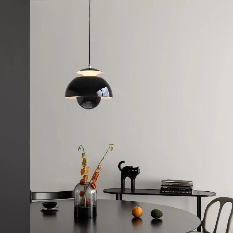 Scandinavian Metal Dome LED Pendant – close-up