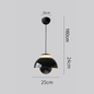 Scandinavian Metal Dome LED Pendant in Black