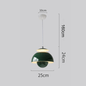 Scandinavian Metal Dome LED Pendant in Green