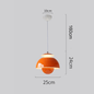 Scandinavian Metal Dome LED Pendant in Orange