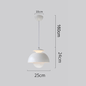 Scandinavian Metal Dome LED Pendant in White