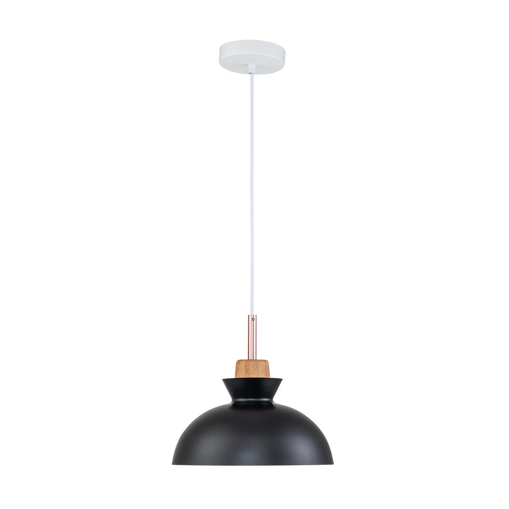 Scandinavian Metal Dome Pendant – Black