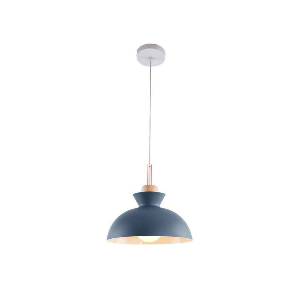 Scandinavian Metal Dome Pendant – Blue