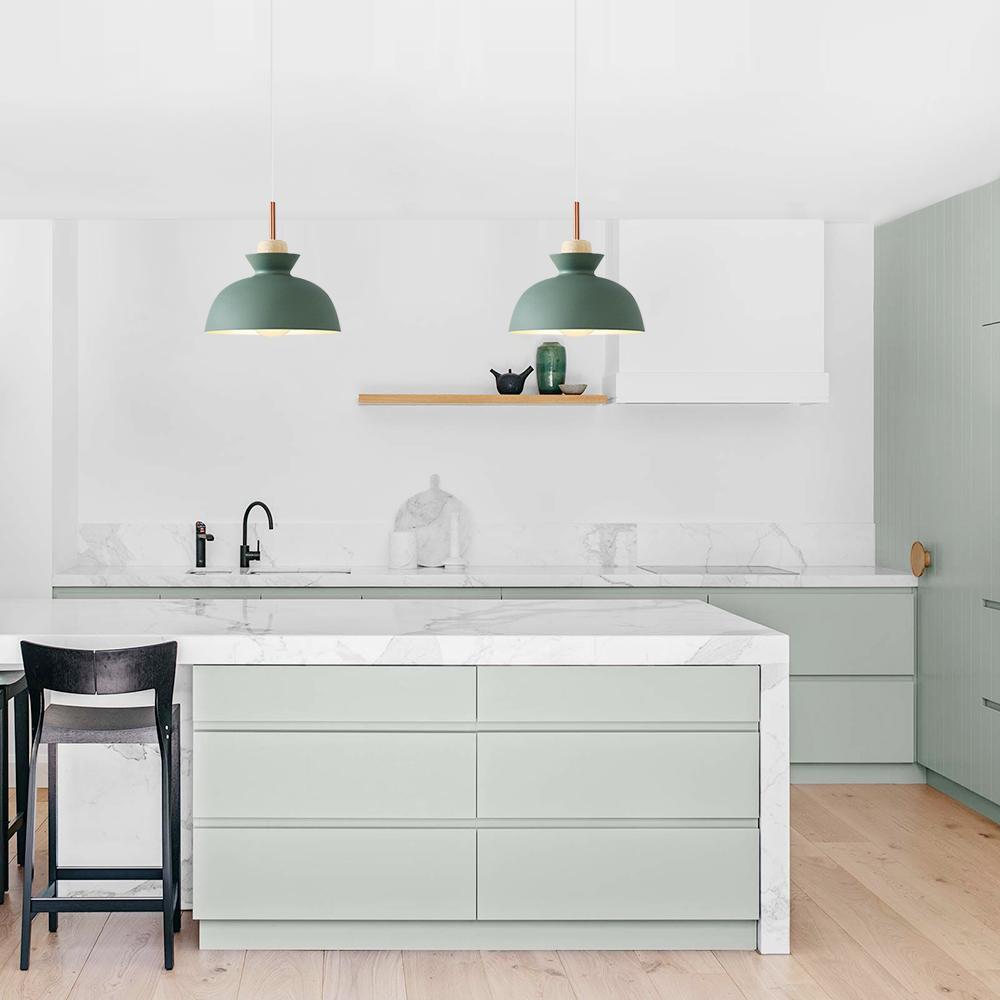Scandinavian Metal Dome Pendant – Green