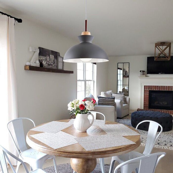 Scandinavian Metal Dome Pendant – Grey