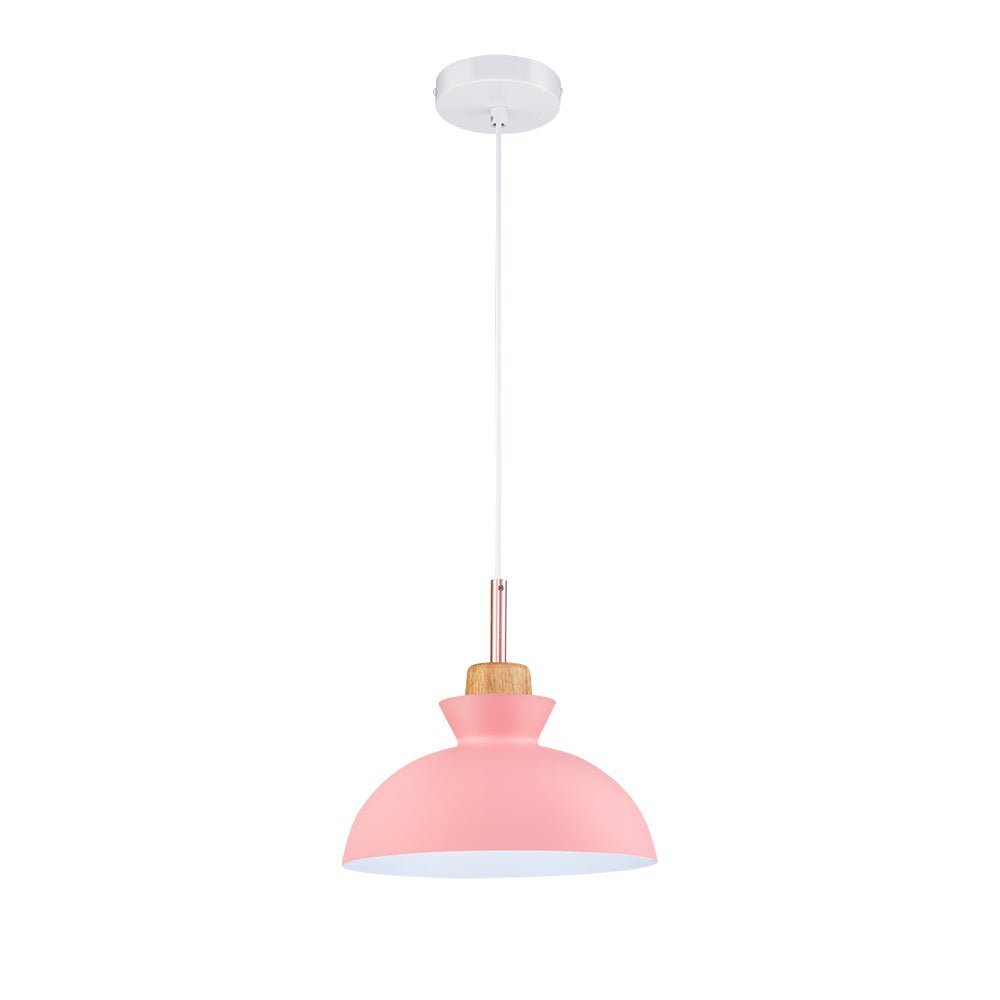 Scandinavian Metal Dome Pendant – Pink