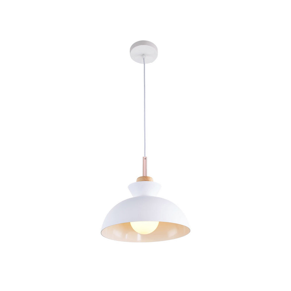 Scandinavian Metal Dome Pendant – White