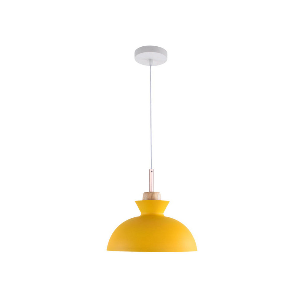 Scandinavian Metal Dome Pendant – Yellow