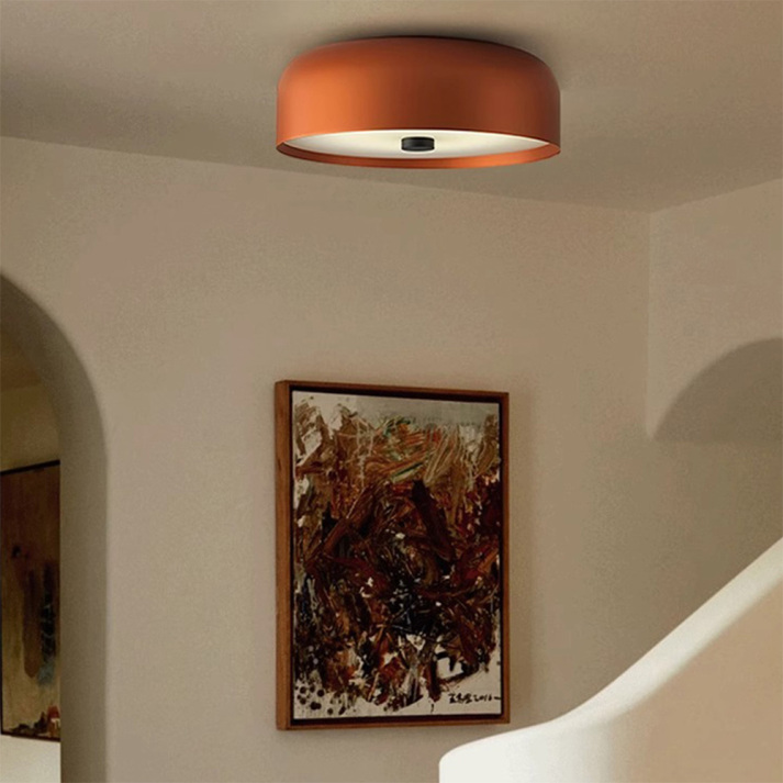 Retro Dome LED Ceiling Light in Orange