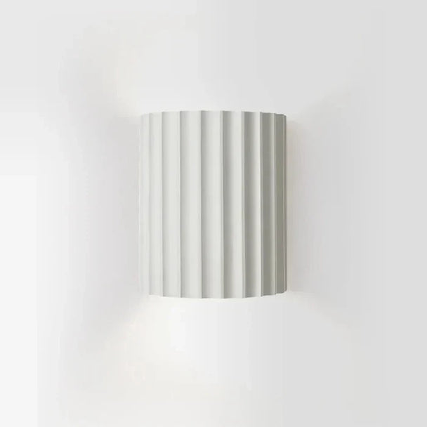 Sculpted Resin Wall Light in White