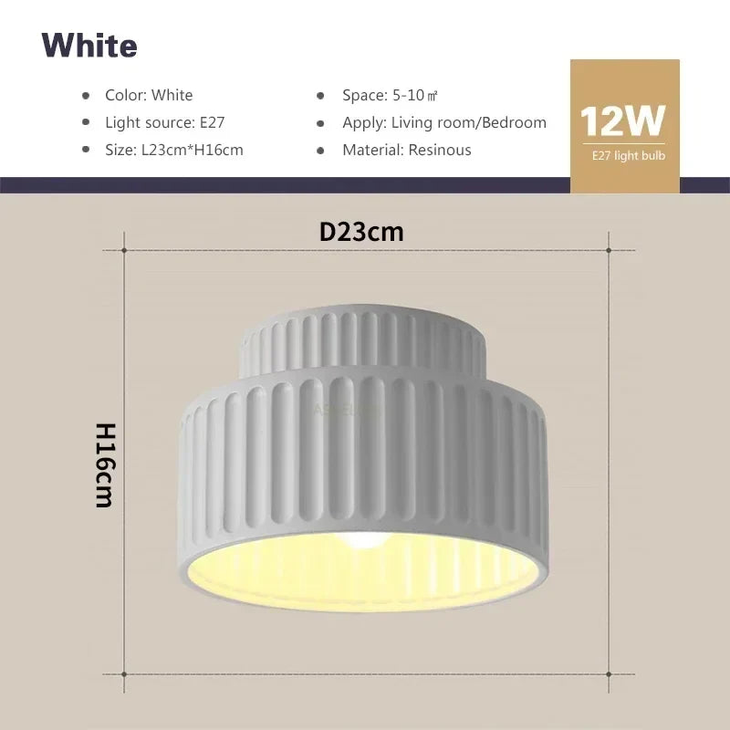 Ribbed Resin Ceiling Light in Blue