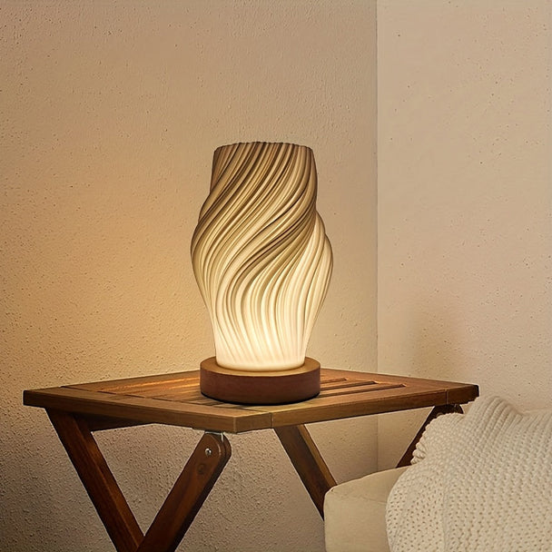 Sculptural Wave LED Table Lamp