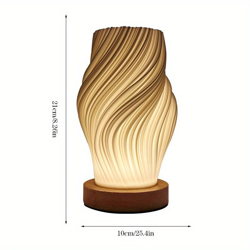 Sculptural Wave LED Table Lamp