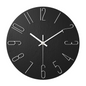 Round Wall Clock with Gold Numerals in Black