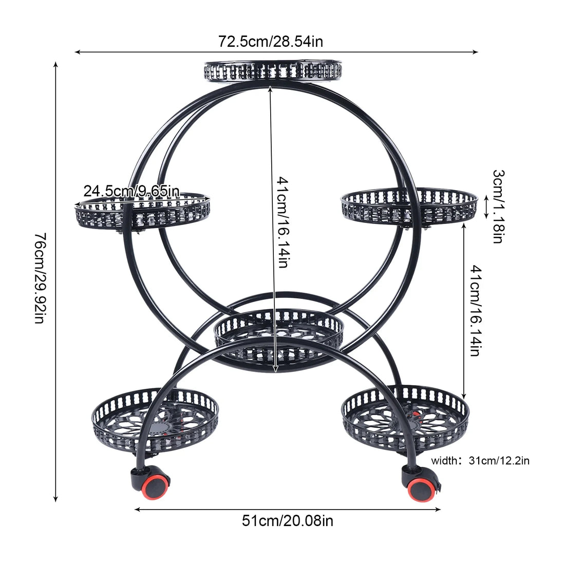 Six-Tier Wrought Iron Plant Stand