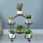 Six-Tier Wrought Iron Plant Stand – Black
