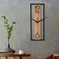 Rectangular Wood and Metal Wall Clock