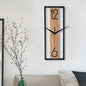 Rectangular Wood and Metal Wall Clock – close-up
