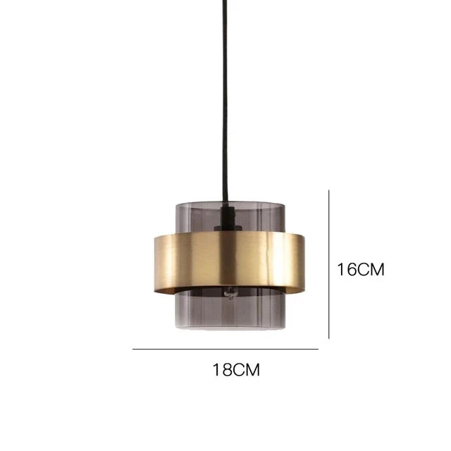 Smoked Glass Cylinder Pendant – Smoke Grey