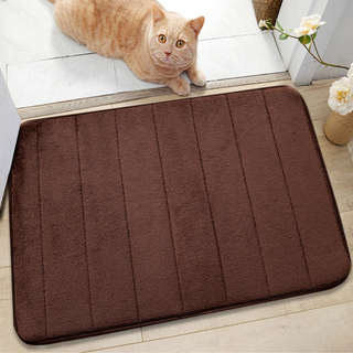 Soft Absorbent Bath Mat in Brown