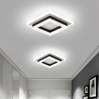Square Geometric Ceiling Light with Overlapping Frame