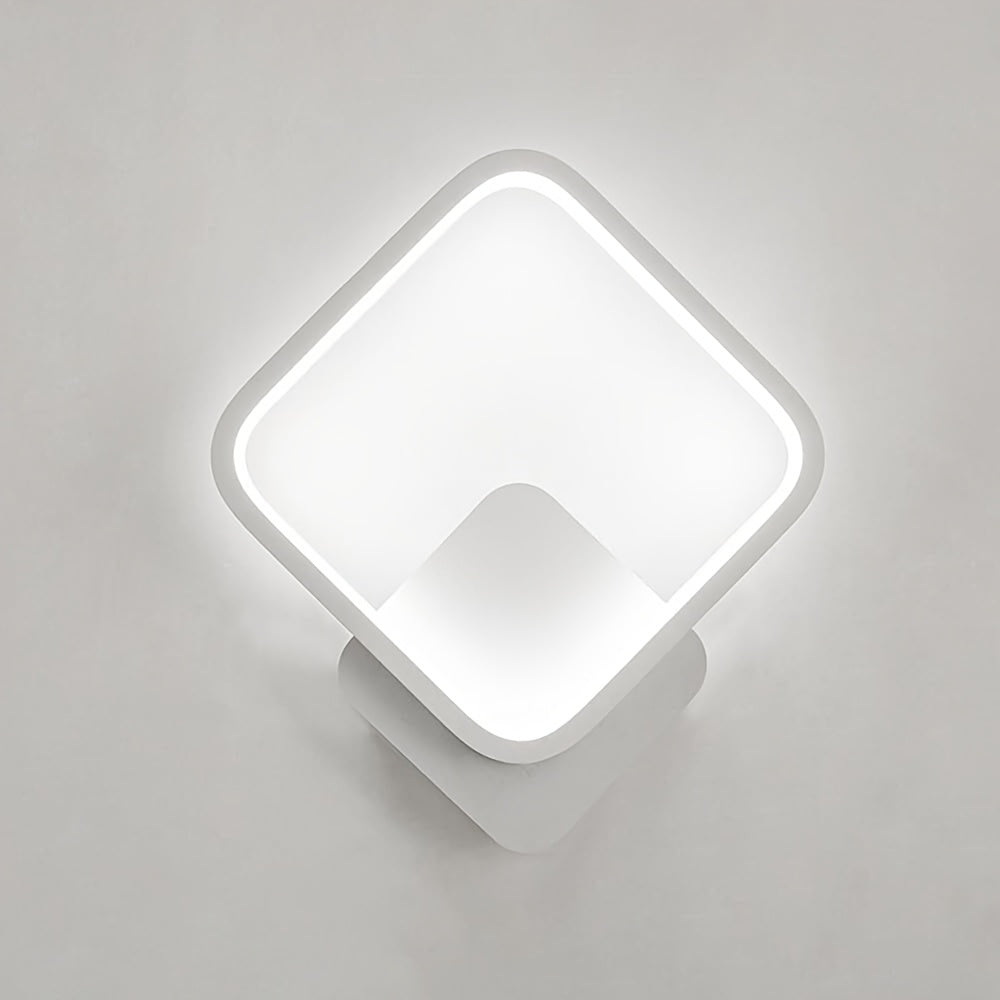 Square Geometric LED Wall Lamp – White