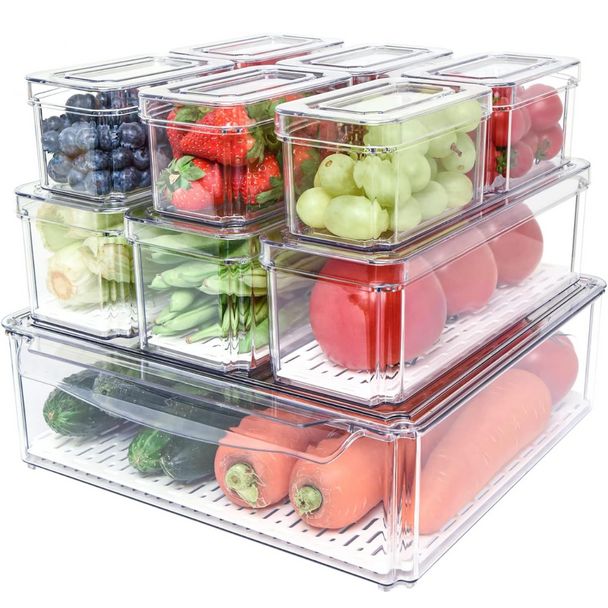Stackable Fridge Organiser Set of 10