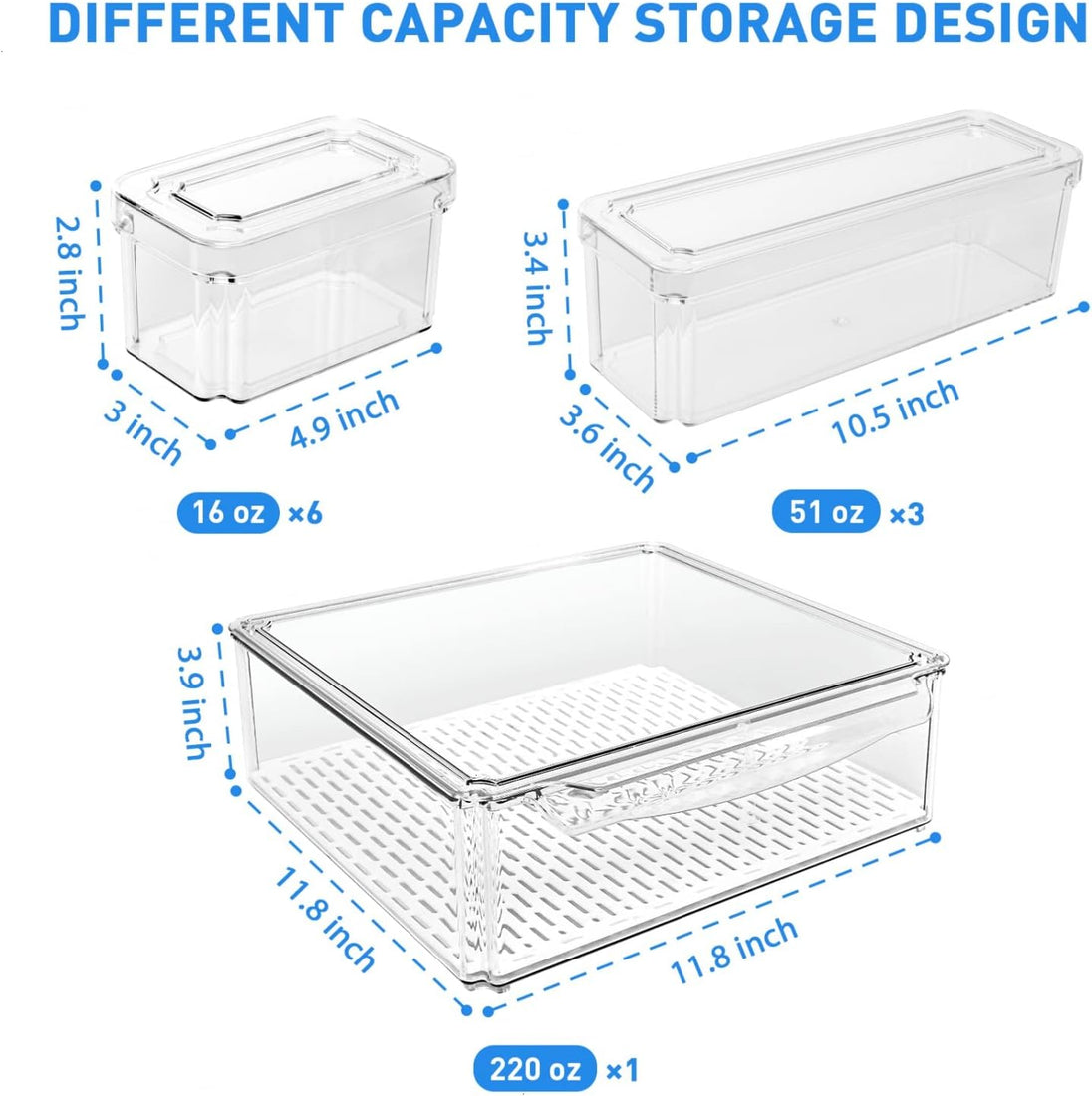 Stackable Fridge Organiser Set of 10