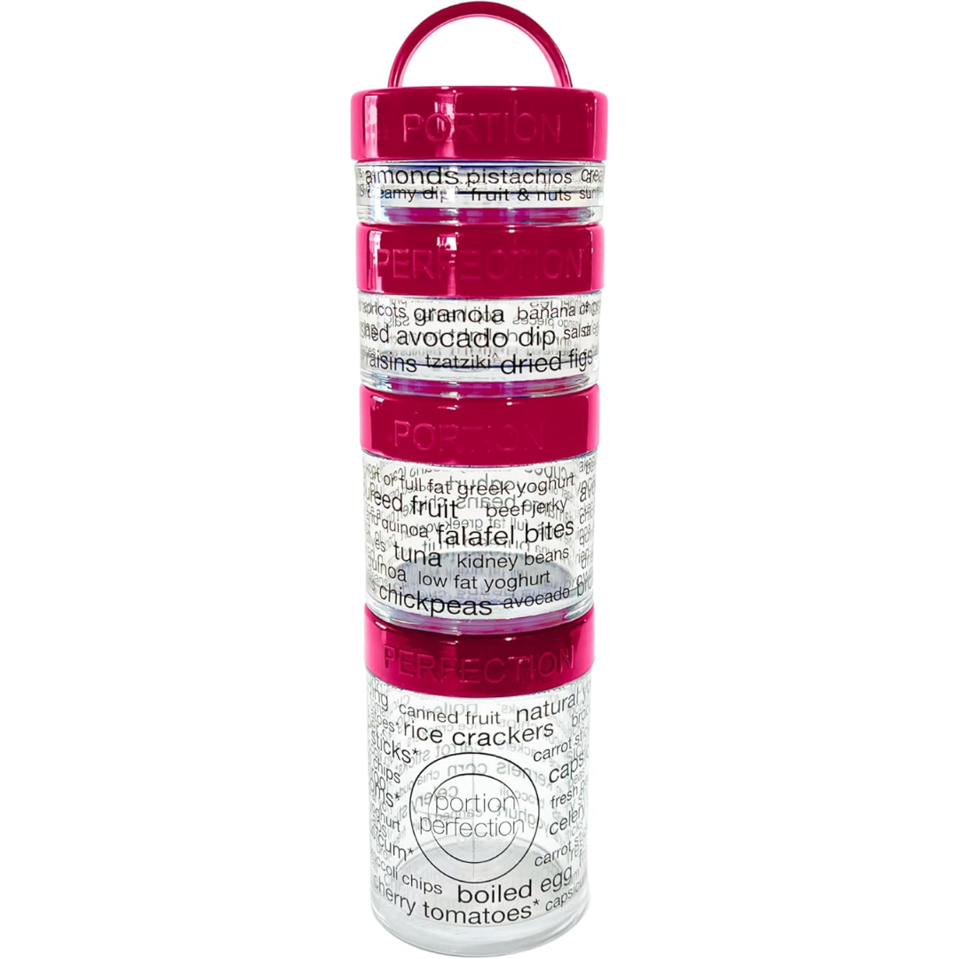 Stackable Snack Portion Containers in Pink