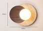 Stone and Wood Globe Wall Lamp