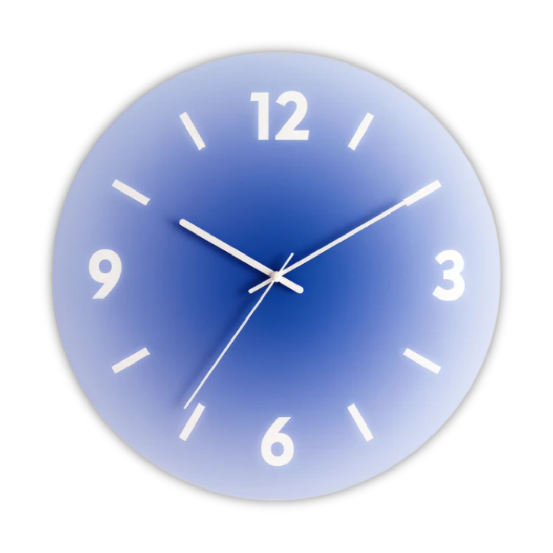 Sunset Gradient Glass Wall Clock – Blue
