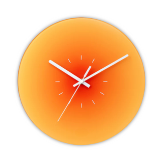 Sunset Gradient Glass Wall Clock – Orange