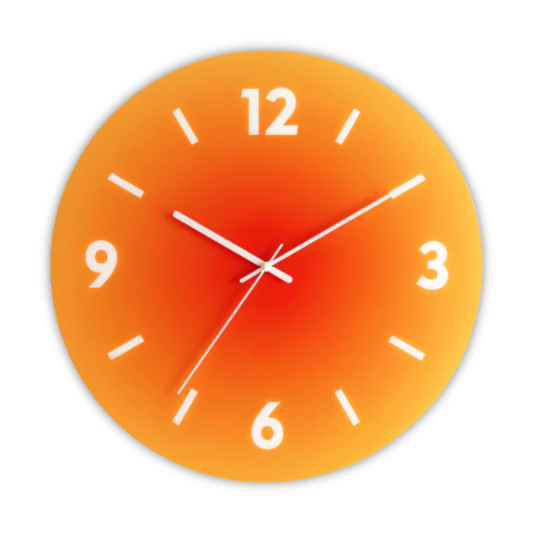 Sunset Gradient Glass Wall Clock – Orange