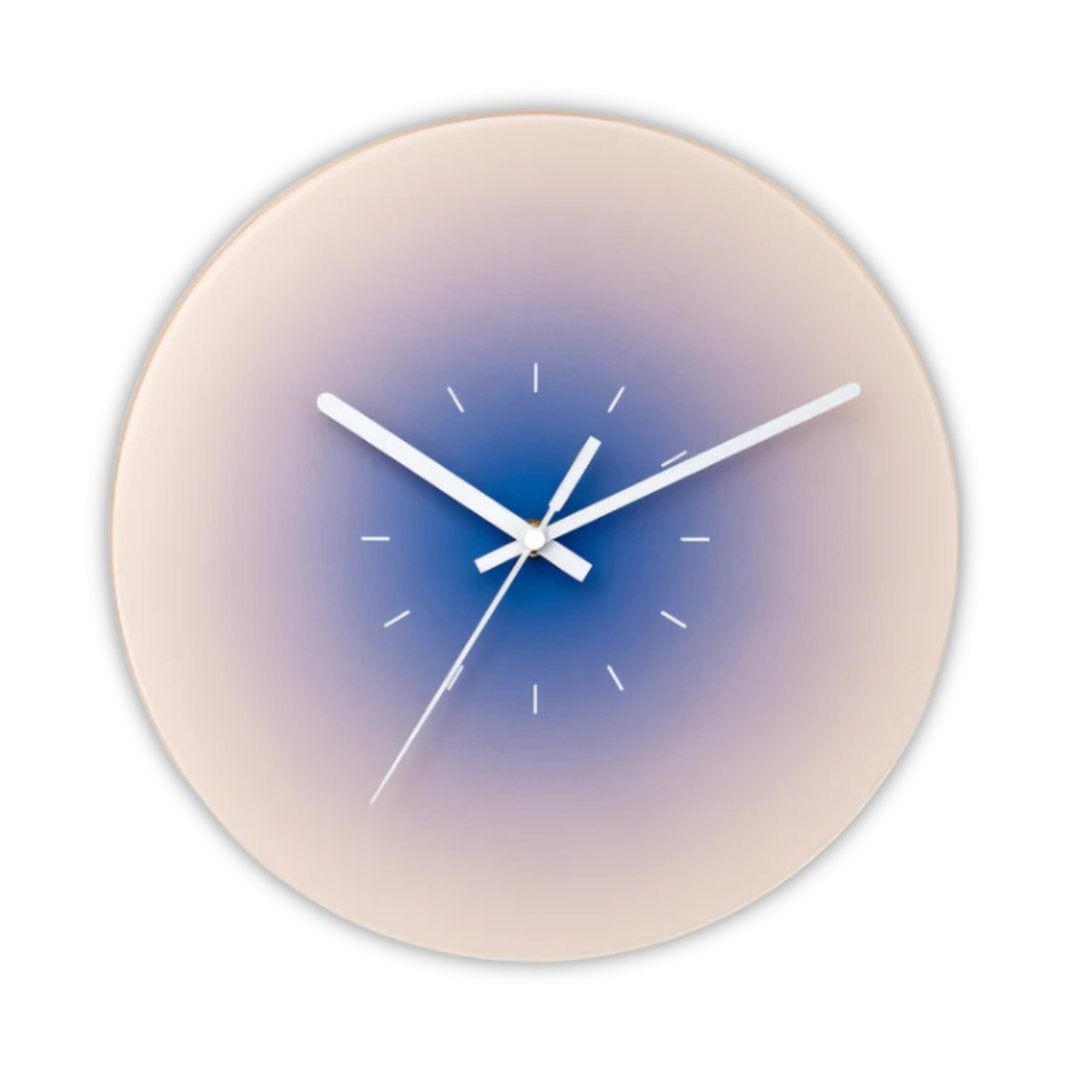 Sunset Gradient Glass Wall Clock – Purple