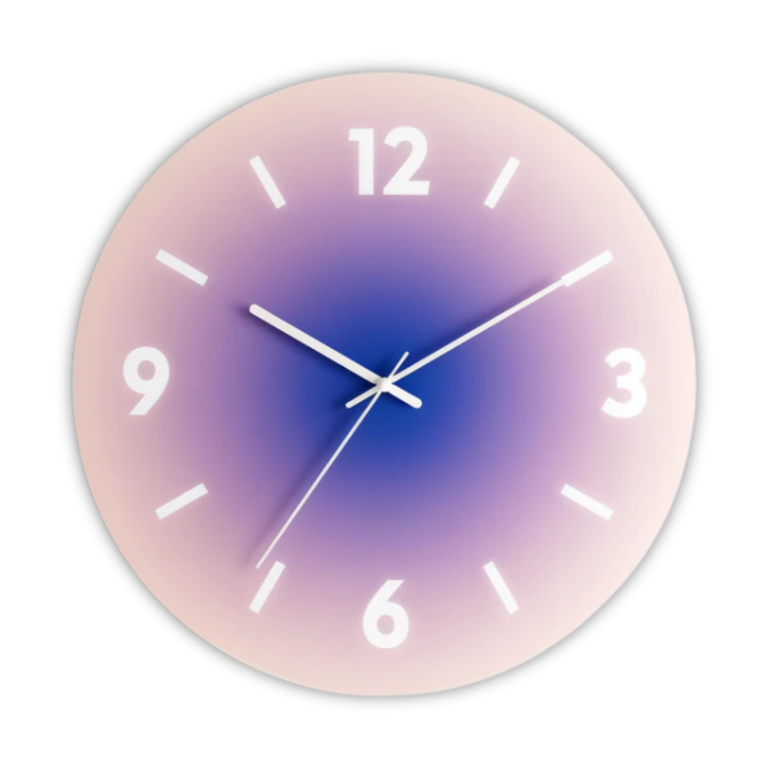 Sunset Gradient Glass Wall Clock – Purple