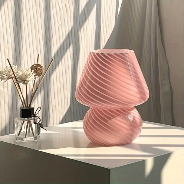 Swirled Glass Mushroom Lamp