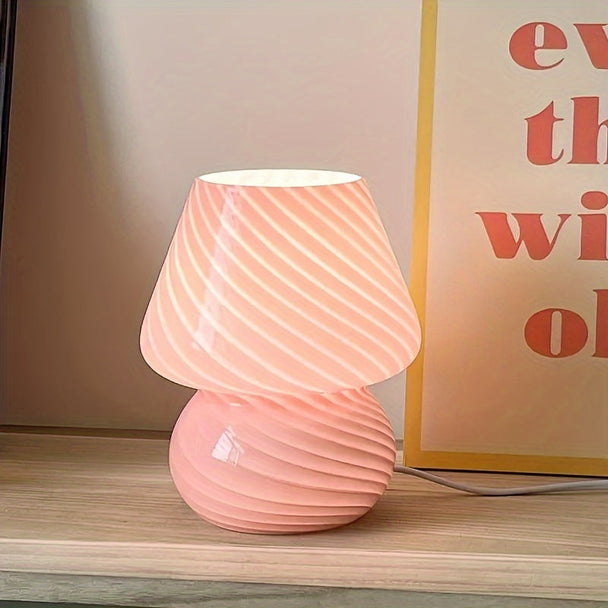 Swirled Glass Mushroom Lamp – product photo