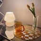 Swirled Glass Mushroom Lamp – styled view
