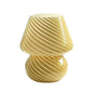 Swirled Glass Mushroom Lamp in Beige