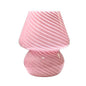 Swirled Glass Mushroom Lamp in Pink